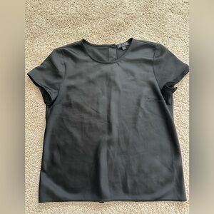 J. Crew Elegant Black Short Sleeve Button back Top